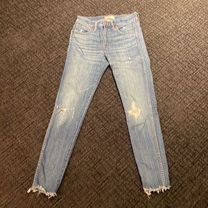 Madewell high waisted distressed jean size 27